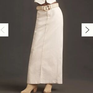Reformation Myles Denim Maxi Skirt in Cream Size 25